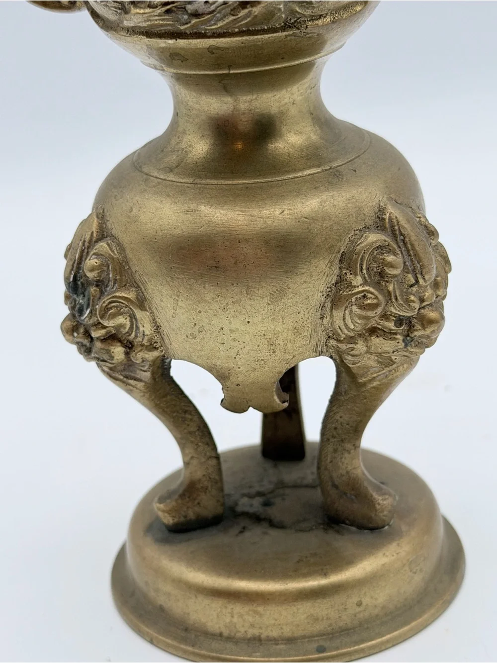 Antique Brass Decorative Candle Holder in Gold Tone
